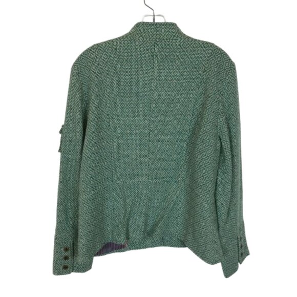 Womens Size 14 Sundance Military Inspired Geometric Weave Wool Blend Jacket - Picture 3 of 5